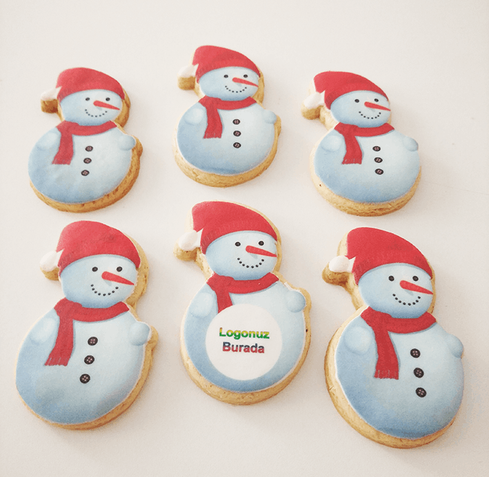 yeni yıl kardan adam kurabiyesi